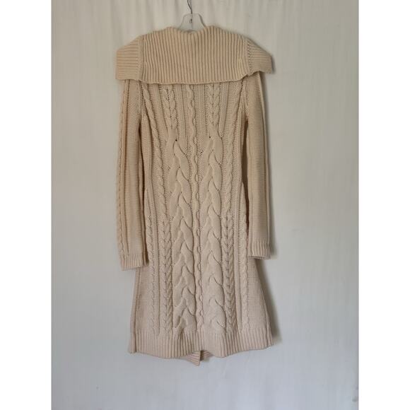 Banana Republic Cardigan Medium Wool Cable Knit Longline Buttons Sweater - Picture 2 of 13